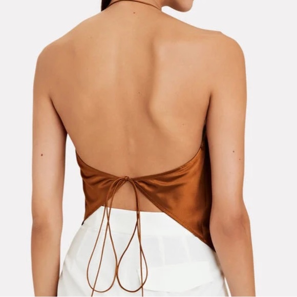 The Sei Open back Silk Satin Halter top - Picture 3 of 3